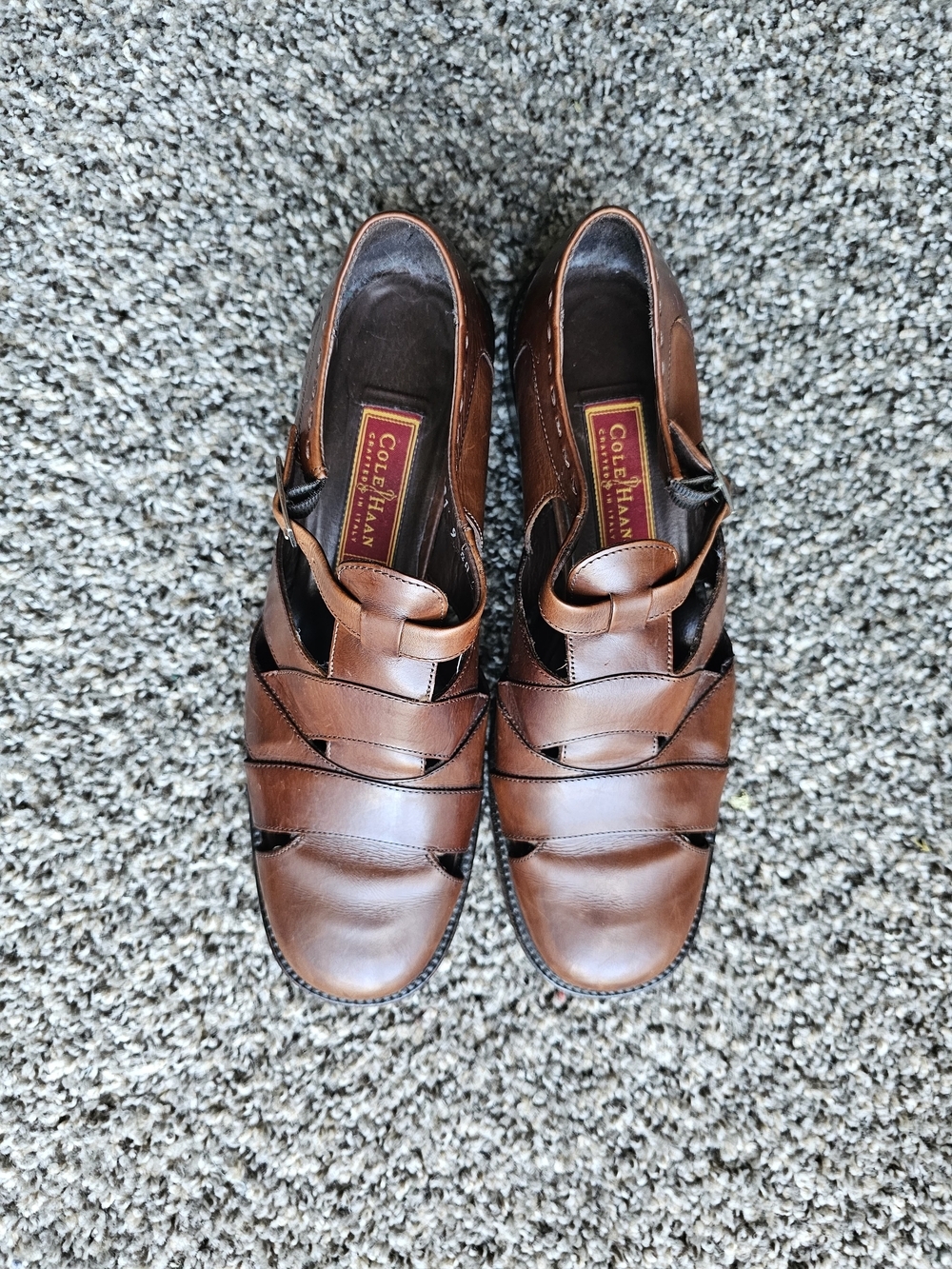 Cole Haan Men’s Brown Leather Fisherman Sandals